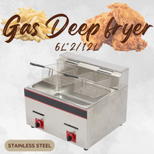 Commercial Gas Fryer LPG Double Catering Fryers Tool Fast Food Fryer Chip 12L