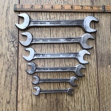 6 Vintage Everest No 22 AF Open Ended Spanners 7/8"to 5/16"AF.