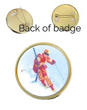 Slalom Skiing 27mm Metal Lapel