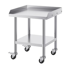 Stainless Steel Work Table 24"x24" Commercial Food Prep Table W/ 4 Casters