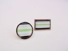 AGENDER FLAG GAY PRIDE RAINBOW GENDERFREE GENDERLESS LAPEL PIN BADGE TIE TACK