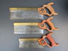 Set of 3 brass backed tenon saws 8" 10" 12" No 120 by W Tyzack Sons & Turner