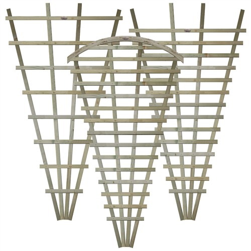 6ft 3ft wooden fan trellis - 3ft,