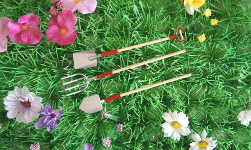 Red fairy garden tools use - red,