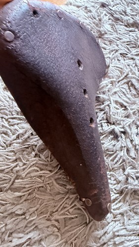 Vtg leather saddle bicycle - leather,
