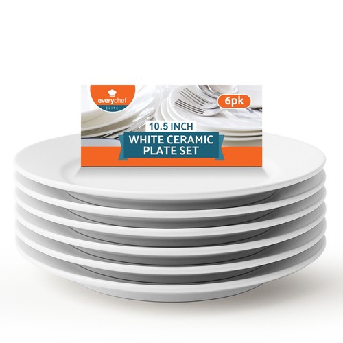 White ceramic plate - white,