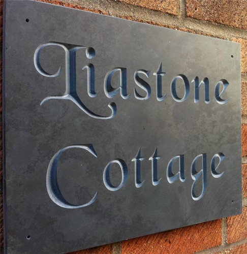 Large engraved carved - large, slate