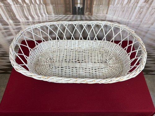 Large vintage wicker basket - wicker,
