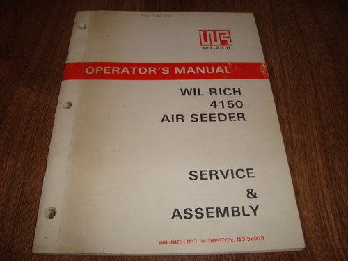 Wil rich operators manual 4150 - wil-rich,