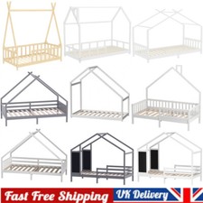 Toddler Bed Children Bed Frame Pine Wood Single House Kids Bedroom Bedstead