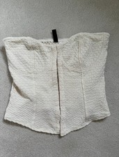 H&M cream white corset top