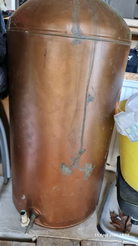 Copper hot water cylinder tank - water,