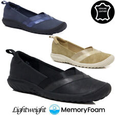 Ladies Leather Memory Foam Shoes Comfort Walking Casual Moccasins Loafers Shoes