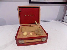 Vintage Bush BP61 Tube and Valve Radio Suitcase 1957 Red UNTESTED Sold as SPARES