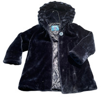 Vintage Joyleaf  80s/90s Plush Black Oversized Faux Fur Coat In medium L33 W26