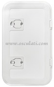 Large white hinged - hinged, boat