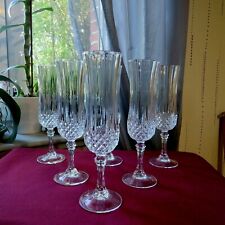 6 flûtes à champagne en cristal d arques modèle longchamp  LOT B