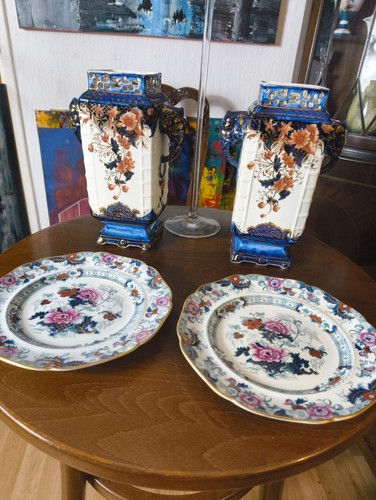 Pair antique cauldon - pair,