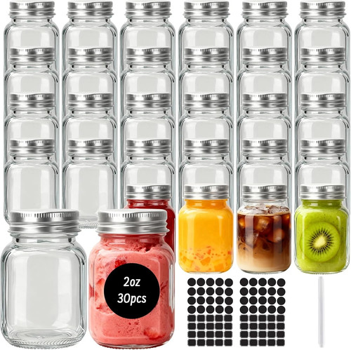 Glass mason jars silver - 2,