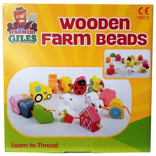 Wooden farm beads - farm,