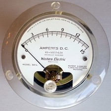 Vintage Western Electric Triplett DC Ammeter Model 321-L: Clear Back