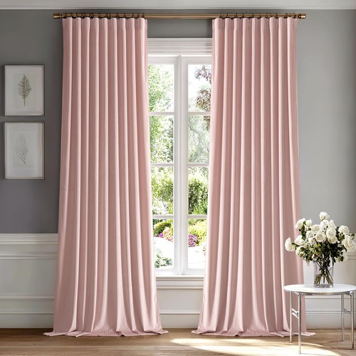 Baby pink velvet curtains - baby,