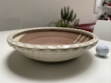 Round Bonsai Pot 30cm Diameter Beautiful Cream Colour Glazed New Bonsai Pot
