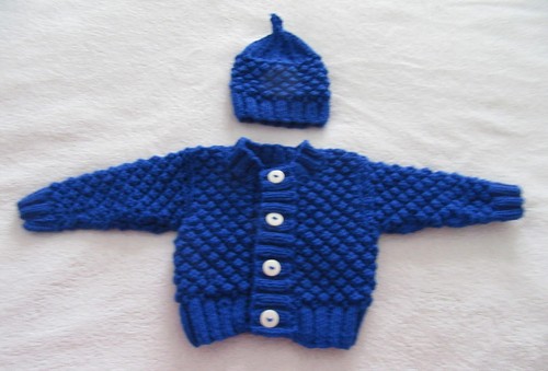 Hand knitted patterned
