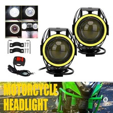 12V 800W LED Motorcycle Motorbike Fog Spot Lights Headlight Driving Lamp 2PCS