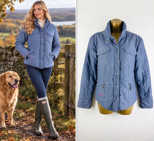 Joules mid blue quilted jacket - mid,