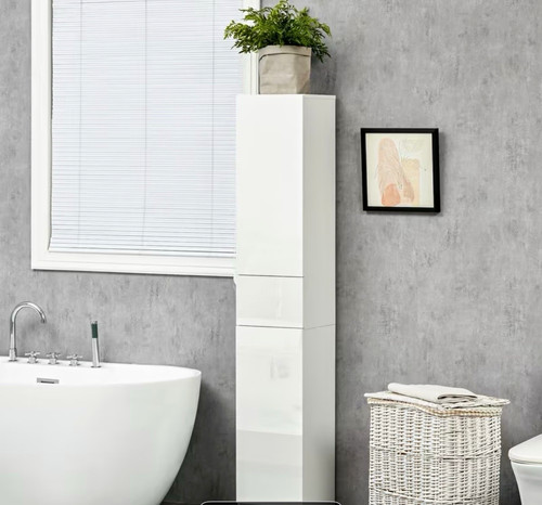 Tall bathroom cabinet white - bathroom,
