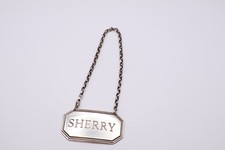 Vintage Silver Sherry Decanter Label Hallmarked London 1981 A/F