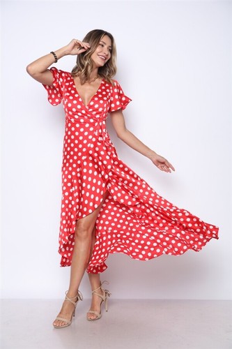 Candy red polka - red, dot