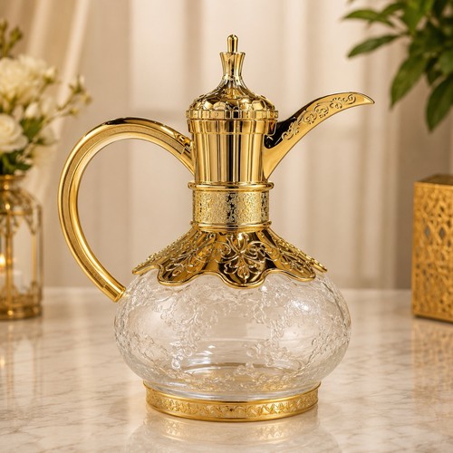 Diamonds gold glass arabic - gold,