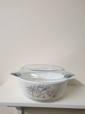 Pyrex Blue Iris Casserole Dish
