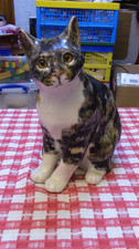 Signed Winstanley cat Size 6 grey tabby Sitting Glass eyes 31cm