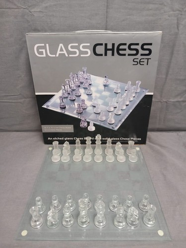 Glass chess set - glass, frosted