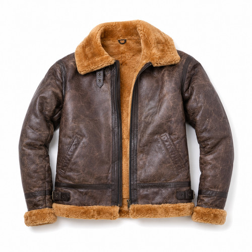 Mens aviator jacket real - b3,