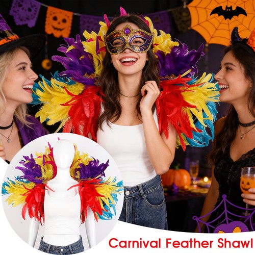 Feather shawl halloween - ,