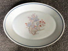 Pyrex Blue Iris Oval Steak Plate 30.5cm x 23cm.