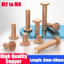 Copper Rivets Flat Head Rivet Solid Percussion Threadless M2 M2.5 M3 M4 M5 M6 M8