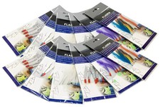 10x Packs Fladen Assorted Fishing Mackerel Feathers Sea Boat Beach Rigs Lures