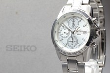 [Near MINT w/ Box] Seiko 7T92-0DW0 Chronograph White Qz Men's Watch From JAPAN