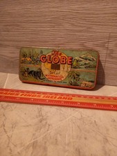 Vintage Tin Globe Mathematical Instruments Tin Box Pencil Case Advertising