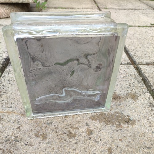Wavy glass brick - glass, 195mm