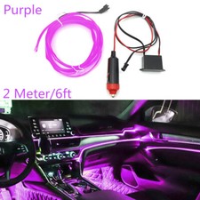 2M Luminescent Neon LED Lights Glow EL Wire String Strip Purple Lamps