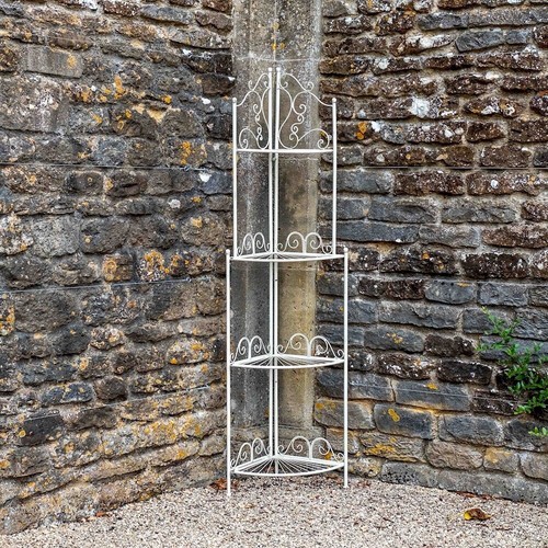 Shabby chic metal corner shelf - metal,