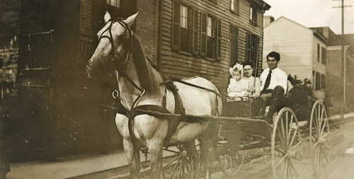 Antique rppc horse drawn buggy - antique,
