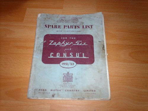 Ford parts catalogue zephyr - catalogue,