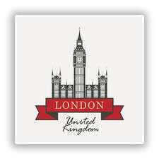 2 x London England UK Vinyl Stickers Travel Luggage #10266Â 